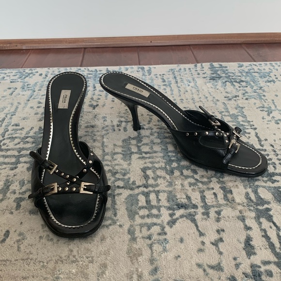 Prada Shoes - Authentic Prada Black Leather Heels